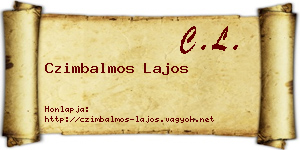 Czimbalmos Lajos névjegykártya