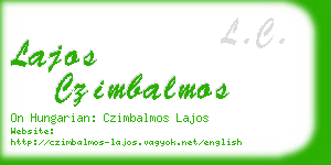 lajos czimbalmos business card